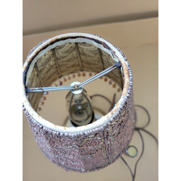 Underwriter Laboratories Portable Bronze Desk Swing Arm Lamp Beaded Shade - Picture 3 of 8